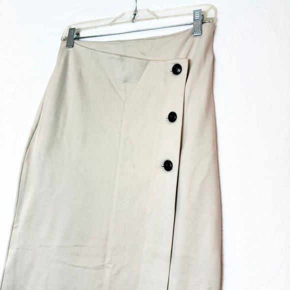 Aritzia Babaton Billy Asymmetrical Waist Button Midi Pencil Skirt side 6 - Picture 4 of 9